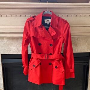 Coach red short length trenchcoat